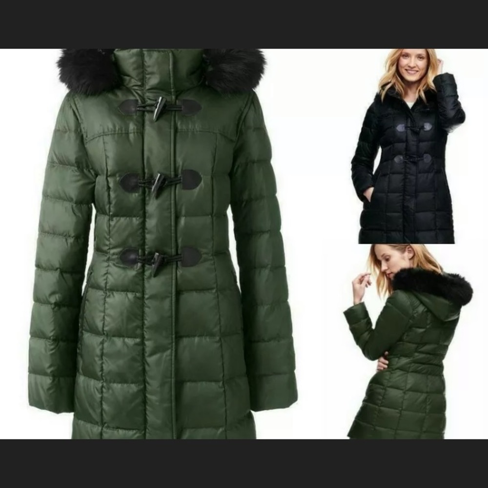 Lands End Hooded Green Winter Parka. Size medium